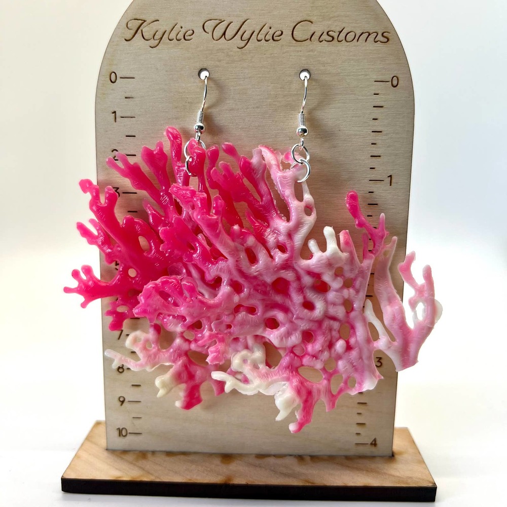 Coral Earrings - Ocean Earrings - Sea Life Earrings - Novelty Statement Earrings - Picture 9 of 9